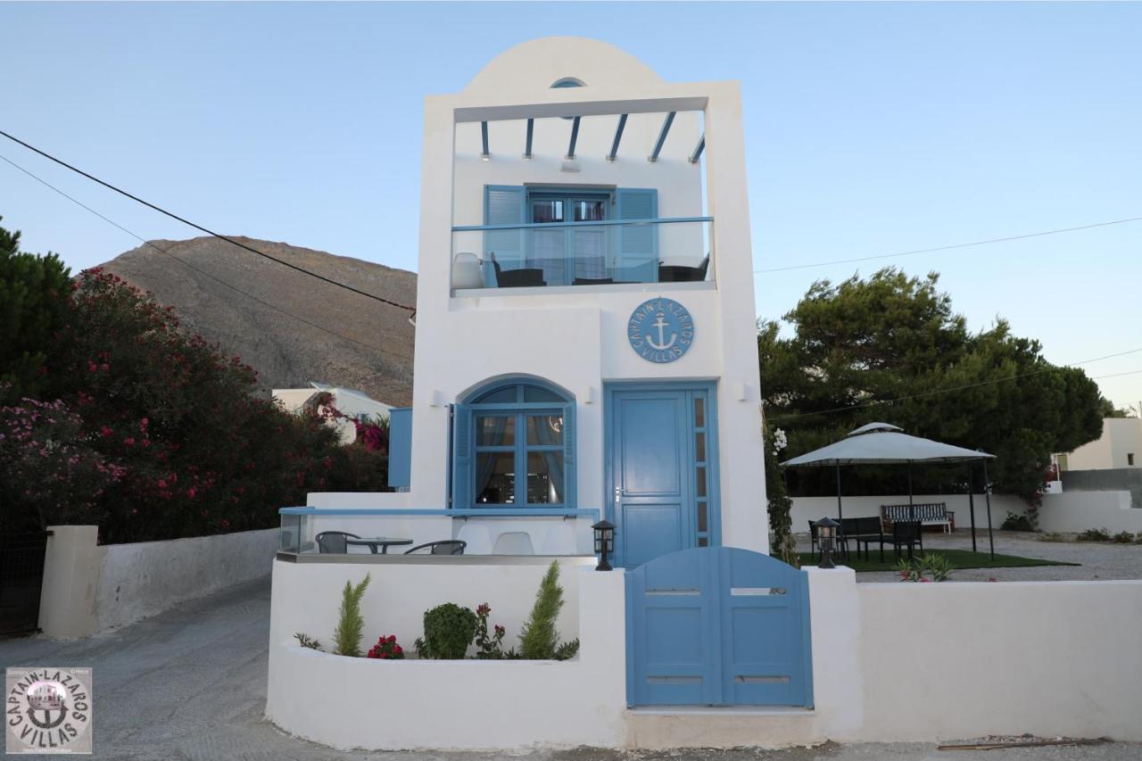 Located By The Sea One Beachfront Private Captain Lazaros Pool Villa With Loft In 750Sqm Spacious Private Plot-Jacuzzi-Sunrelax-Furnished Terace-Gazebo-Private Parking,Sleep 3 Adults And 2 Children, Just Steps From The Black Beach-Seaview Perissa  Exteriér fotografie