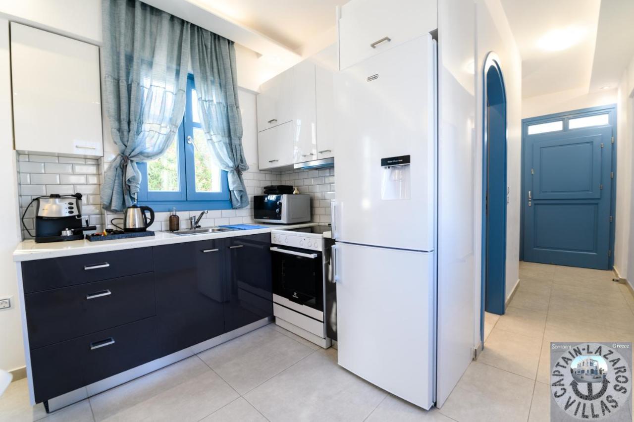 Located By The Sea One Beachfront Private Captain Lazaros Pool Villa With Loft In 750Sqm Spacious Private Plot-Jacuzzi-Sunrelax-Furnished Terace-Gazebo-Private Parking,Sleep 3 Adults And 2 Children, Just Steps From The Black Beach-Seaview Perissa  Exteriér fotografie