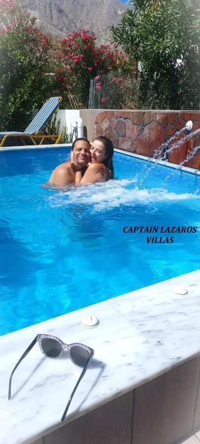 Located By The Sea One Beachfront Private Captain Lazaros Pool Villa With Loft In 750Sqm Spacious Private Plot-Jacuzzi-Sunrelax-Furnished Terace-Gazebo-Private Parking,Sleep 3 Adults And 2 Children, Just Steps From The Black Beach-Seaview Perissa  Exteriér fotografie