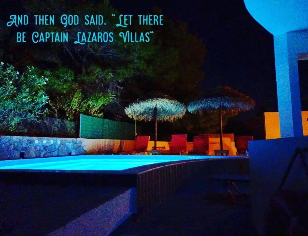 Located By The Sea One Beachfront Private Captain Lazaros Pool Villa With Loft In 750Sqm Spacious Private Plot-Jacuzzi-Sunrelax-Furnished Terace-Gazebo-Private Parking,Sleep 3 Adults And 2 Children, Just Steps From The Black Beach-Seaview Perissa  Exteriér fotografie