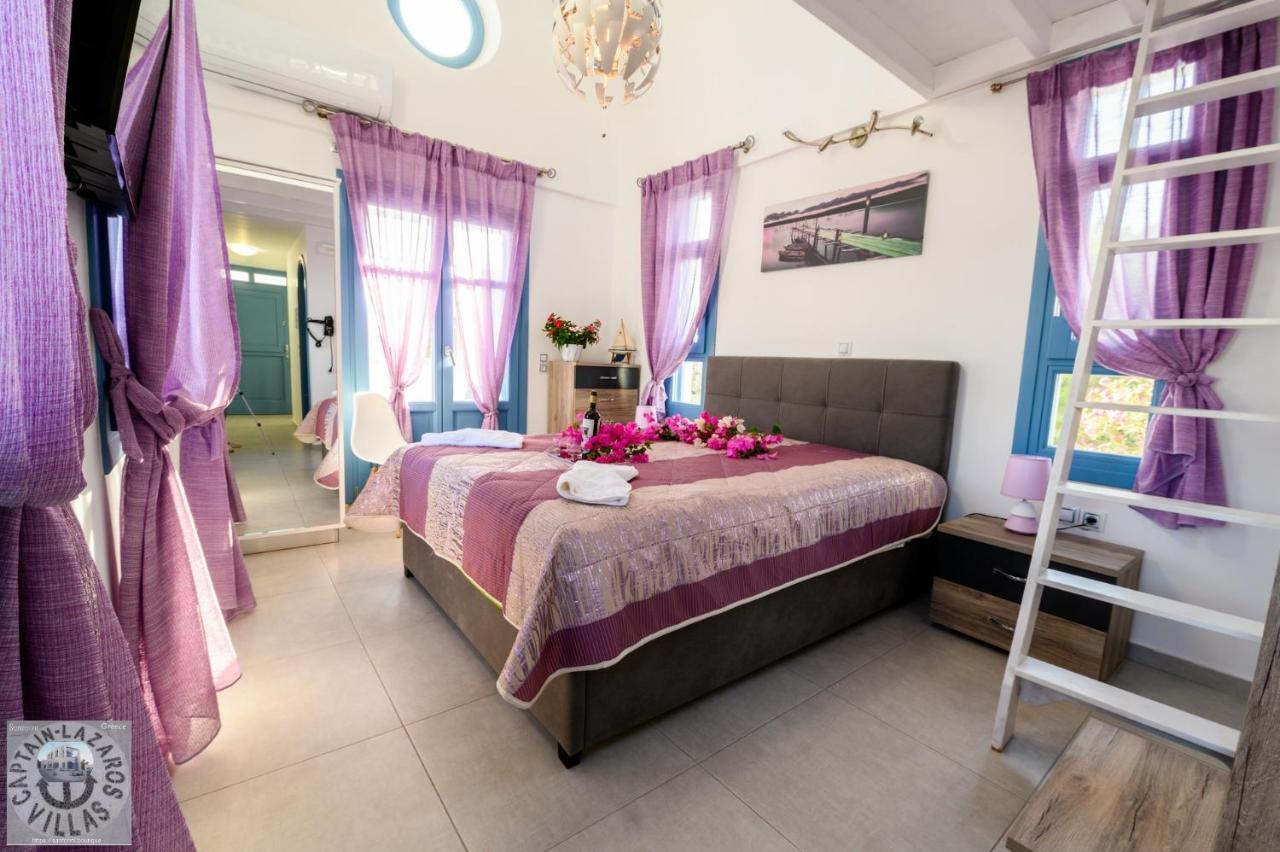 Located By The Sea One Beachfront Private Captain Lazaros Pool Villa With Loft In 750Sqm Spacious Private Plot-Jacuzzi-Sunrelax-Furnished Terace-Gazebo-Private Parking,Sleep 3 Adults And 2 Children, Just Steps From The Black Beach-Seaview Perissa  Exteriér fotografie